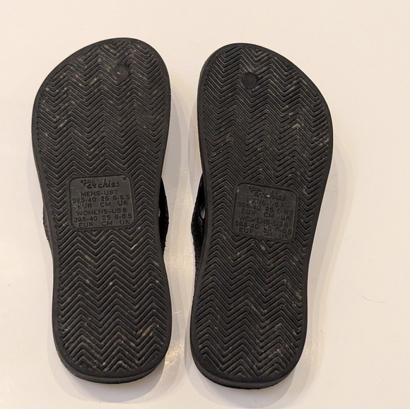 Archies Black Flip Flops Men's 7, Women's 8 Arch Support Orthotic Sandals - Picture 6 of 9